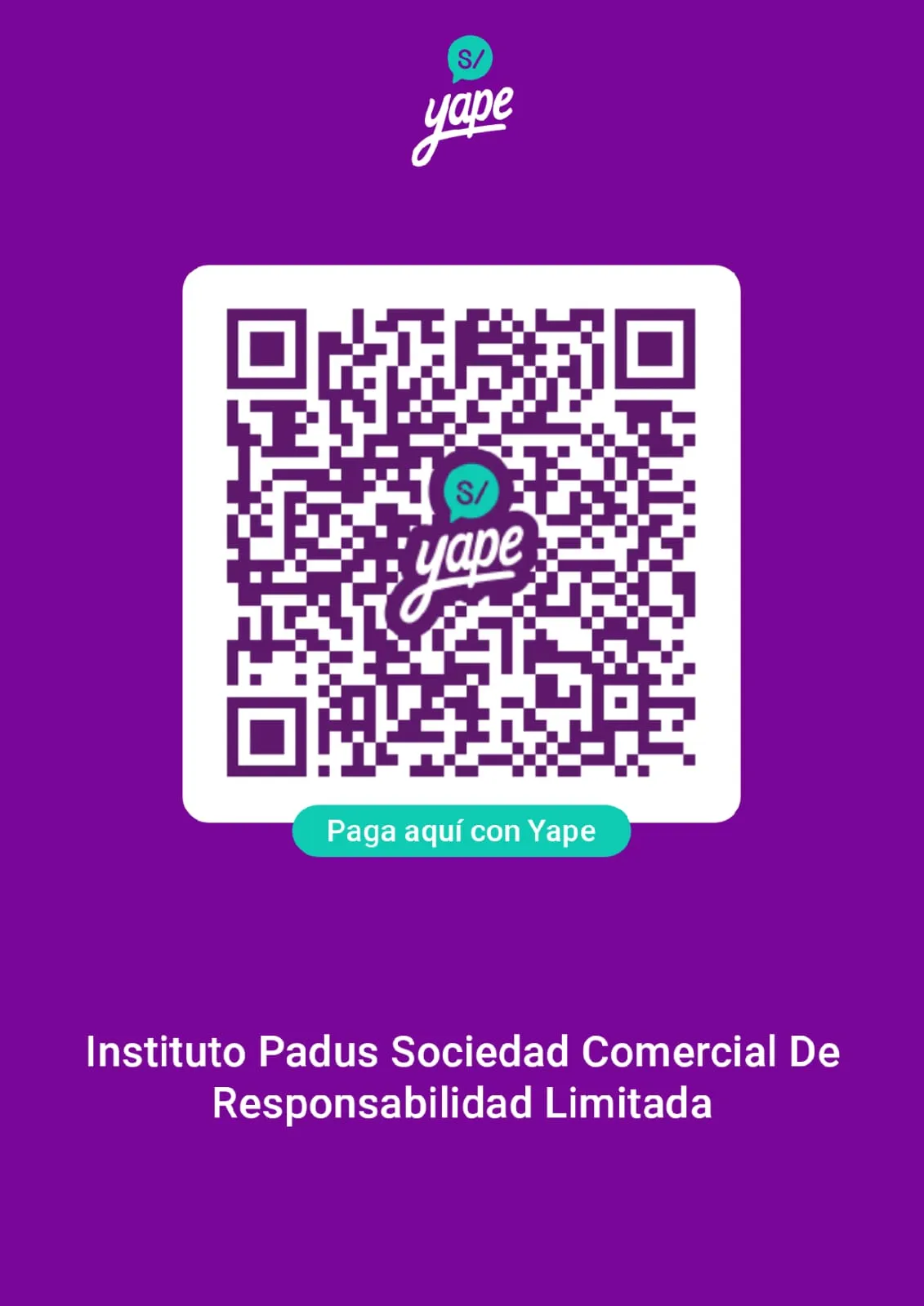 Código QR de Yape para donar a Pata Amarilla